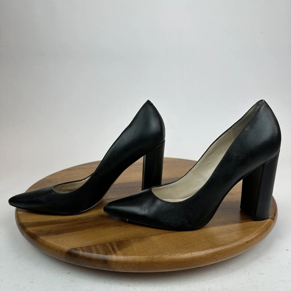 Womens Marc Fisher LTD Abilene‎ Black Leather High Heeled Pumps Size 9 M GUC